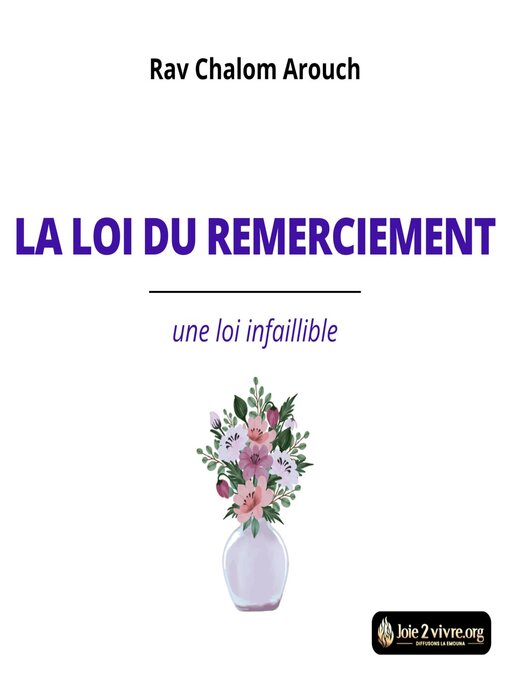Title details for La loi du remerciement by Rav Chalom Arouch - Available
